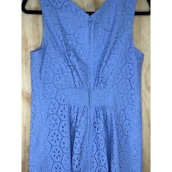 Lilly Pulitzer Clarise Dress 8 Periwinkle Floral Eyelet Cotton Shift Preppy Y2K - Picture 5 of 8